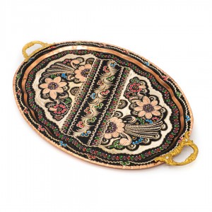 صينية بيضاوية من النحاس بصناعة يدوية تركيا  صينية بيضاوية من النحاس بصناعة يدوية تركيا